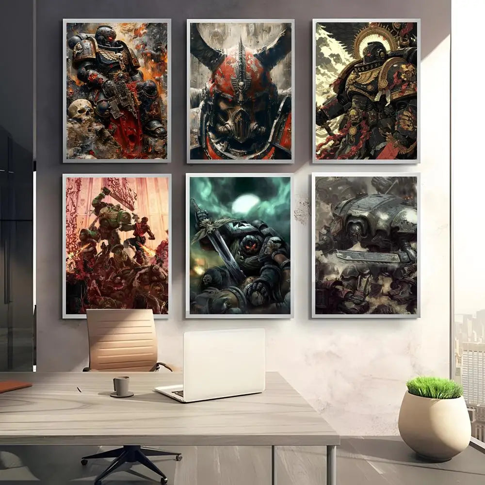 W-Warhammer Game 40K Poster Perfect Sticker Self Adhesive Art Designed for Home Dining Office Spaces