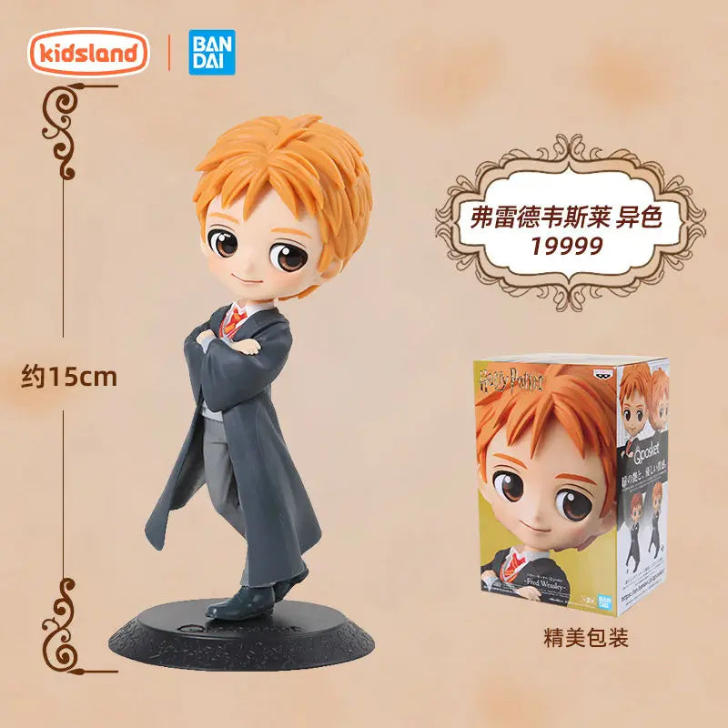 14cm Original Bandai Q Posket Harrys Potter Series Version Role Draco Malfoy Hermione Action Figure Anime Collectible Kids Dolls