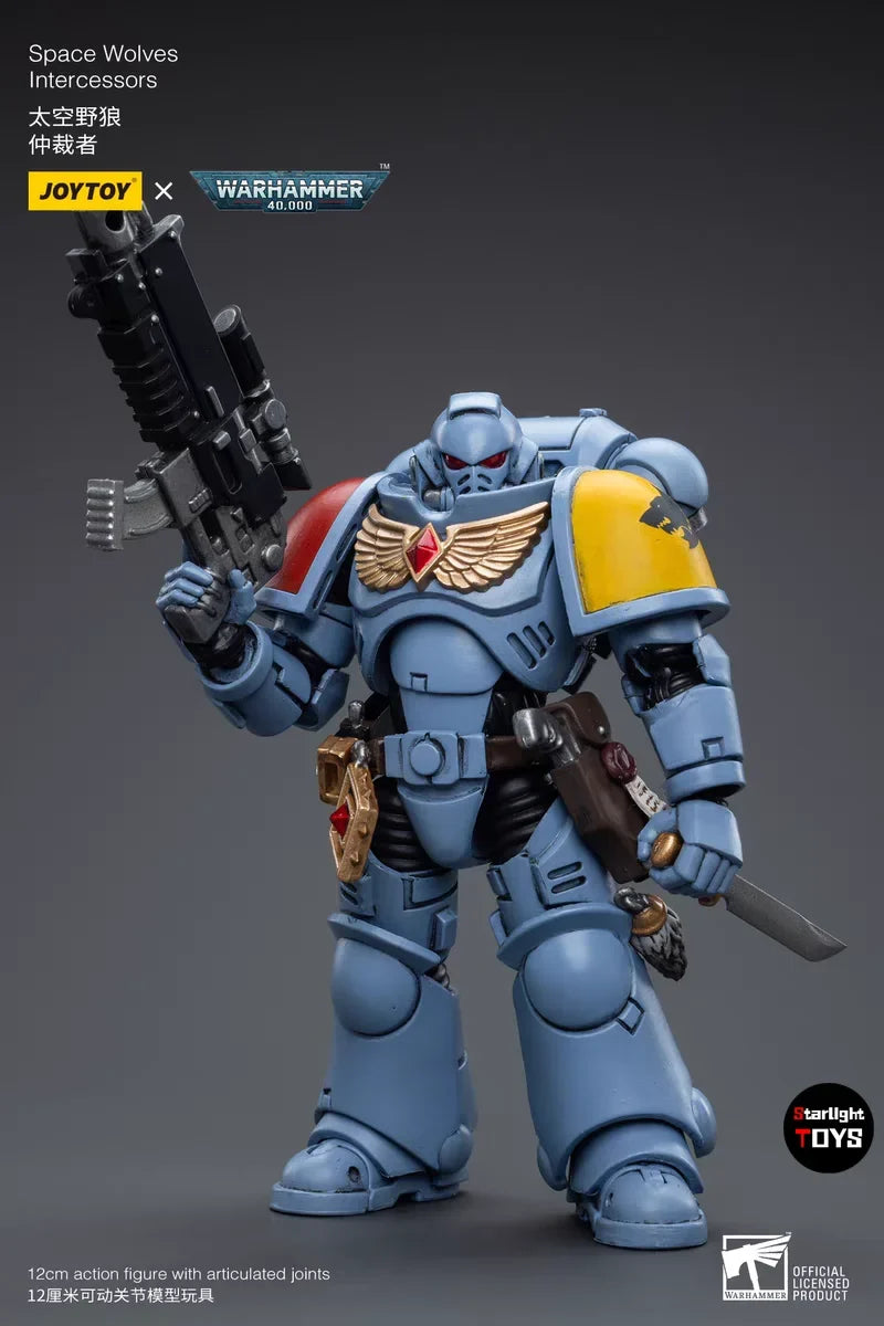 JOYTOY 1/18 Action Figure Warhammer 40K Intercessors UItramarines Space Wolves Lmperial Fists Blood Angels Toys Model Gifts