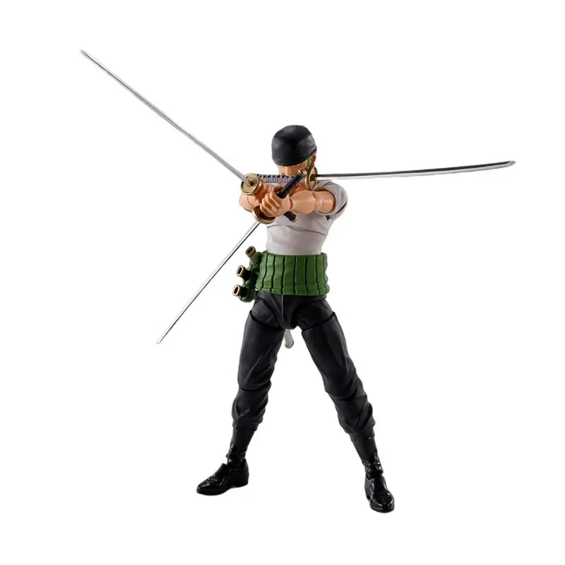 Bandai Genuine SHF ONE PIECE Roronoa Zoro -ROMANCE DAWN- 15cm Anime Action Figure Collectible Model Toys Ornaments Gift Children
