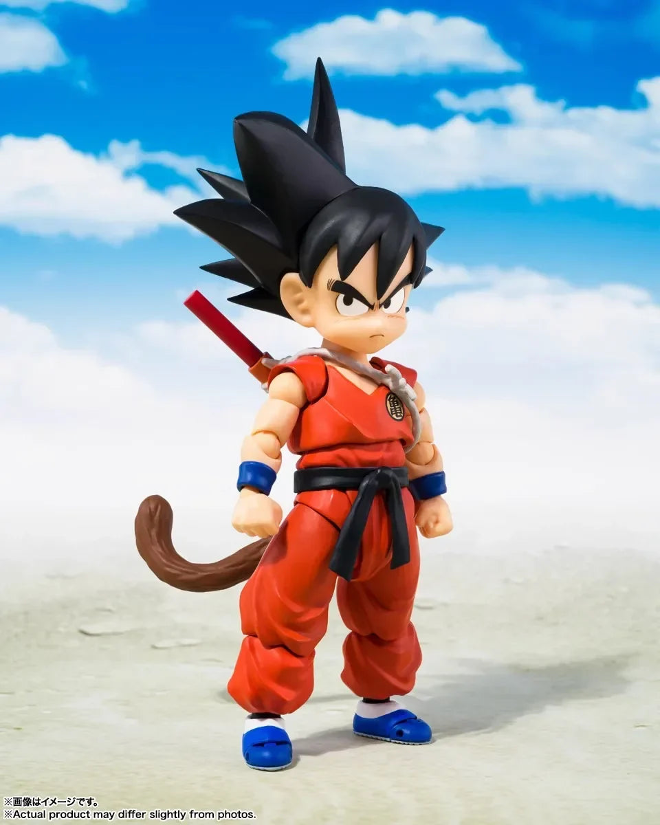 Original Bandai Shf Dragon Ball Anime Figures Innocent Challenger Son Goku Action Figurine Kid Goku S.h.figuarts Toy In Stock