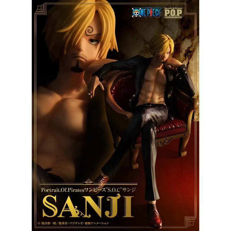 Megahouse Original POP Figurine Series One Piece "S.O.C" Sanji Anime Action Figure Model Toys Model Ornaments Gifts Fo Boys