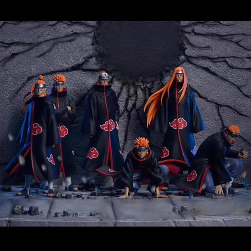 Naruto Akatsuki 37cm Anime Action Figure Set - Uchiha Itachi Madara Konan Hidan - 6 Pcs Ninja Collection Toy Model Decor Gift