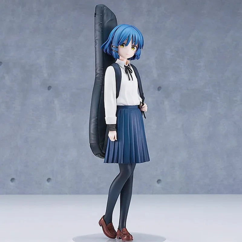 Lonely rock figure guitar, blue-haired beautiful girl two-dimensional animation statue model peripheral ornaments
