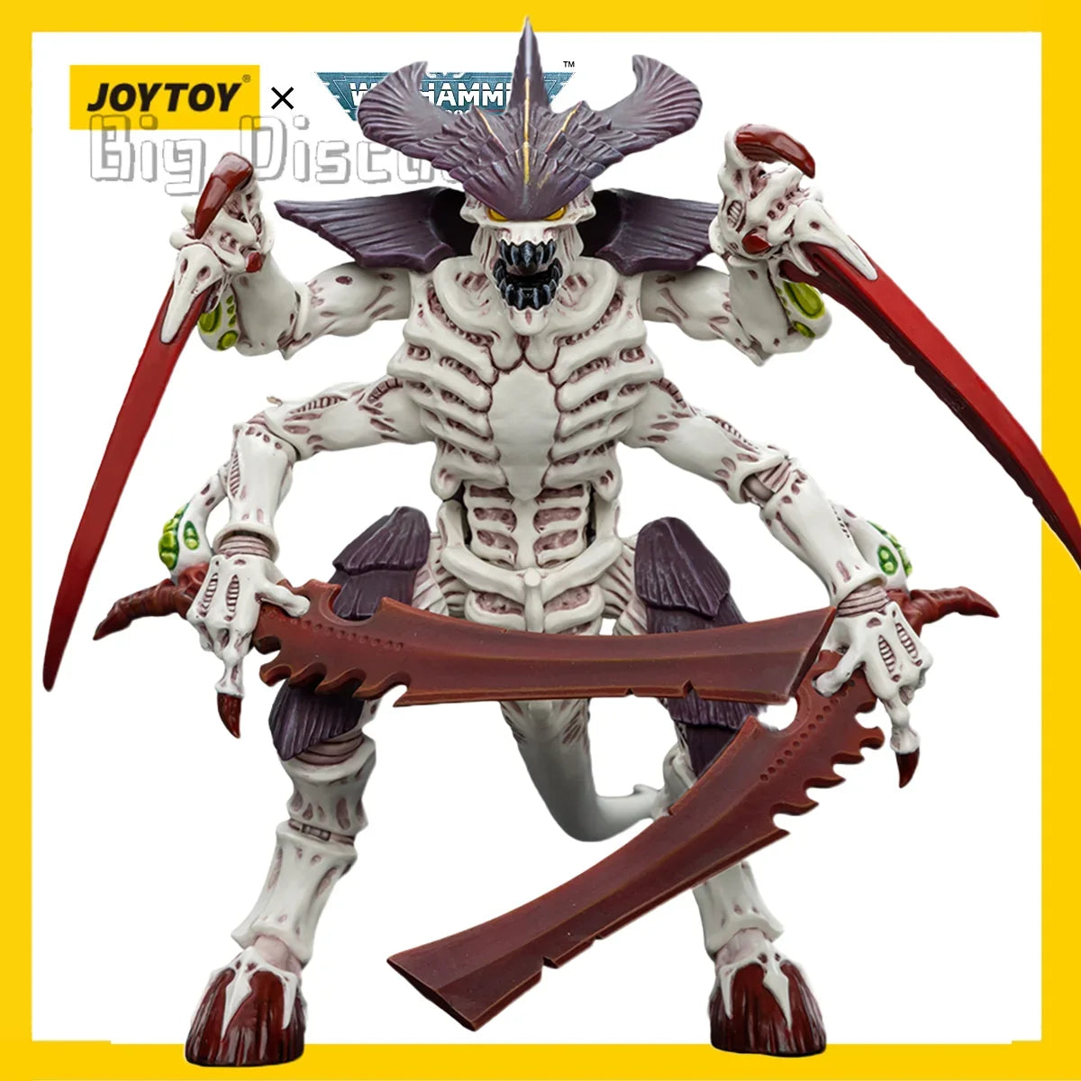 JOYTOY Warhammer 40K 1/18 Action Figure Tyranids  Hive Fleet Leviathan Tyranid Warrior with Boneswords Anime Military TOY