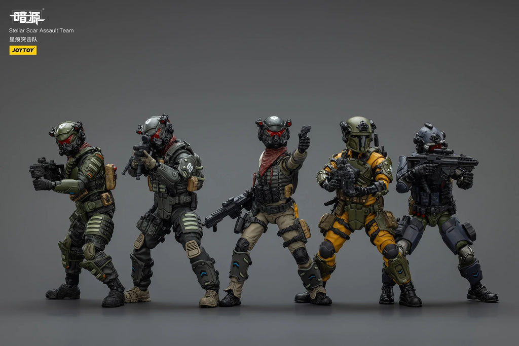 【Auf Lager】JOYTOY Stellar Scar Assault Team Darksilicon Firesulfur Gravelgold Titanite Ghostmanganese 1/18 Actionfiguren