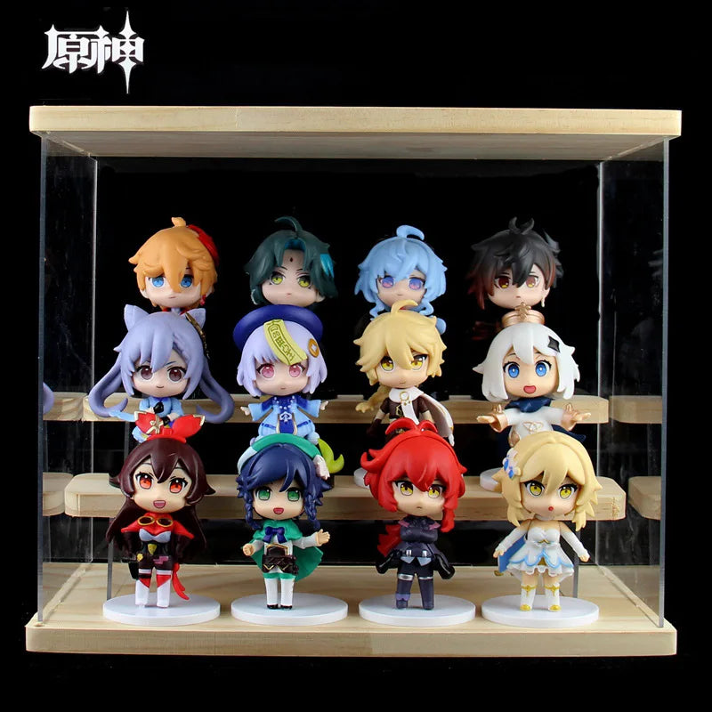 Anime Genshin Impact Kawaii Figure Paimon Amber Klee Kelly Action Figure Cute Game Figurine Model Kid Toys Children's Day Gifts