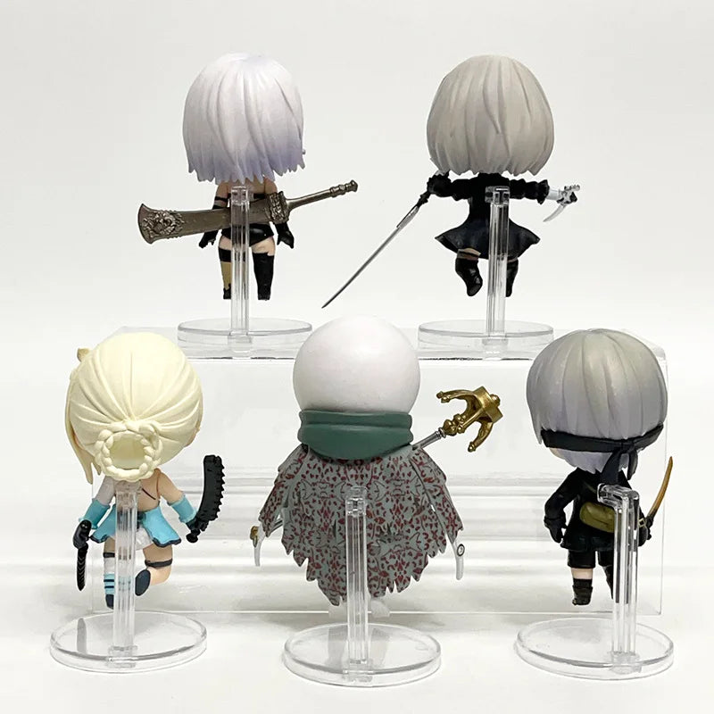 Anime Figures 5PCS NieR Automata 2B Action Mechanical Lifeform Anime Figurine Statue Pvc Model Doll Collection Toy Gift Kids