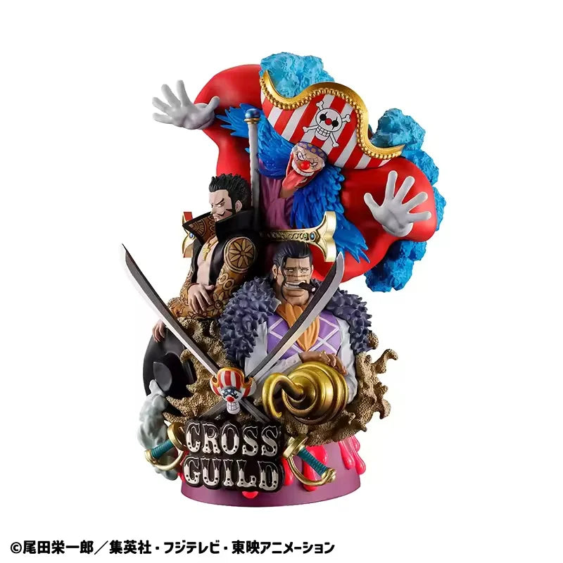 Bandai Megahouse Original One Piece Douke No Buggy Dracule Mihawk Sir Crocodile Puchirama Dx Log Box Re Birth 03 Cross Guild