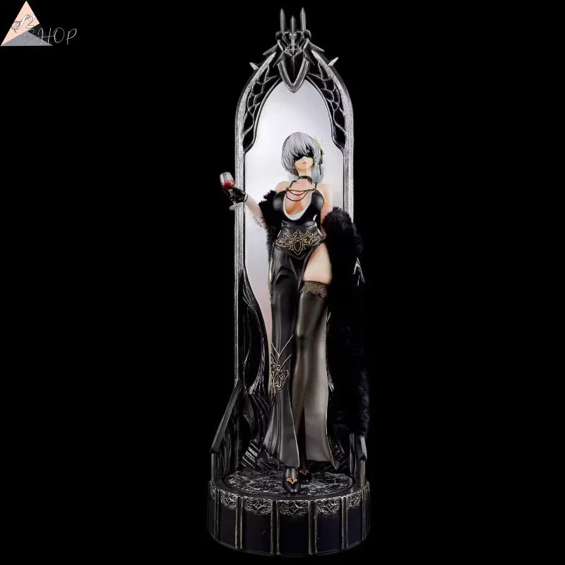 NieR:Automata Nier Banquet Figure with Wine Glass, Dual Interchangeable Head Sculpts, Elegant Collectible Gift for Fans