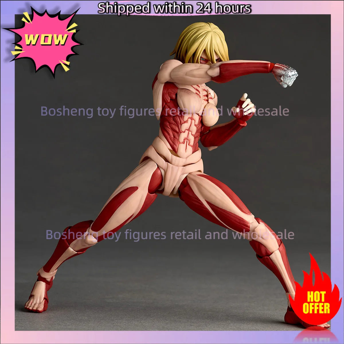 Original Kaiyodo Attack on Titan Amazing Yamaguchi Revoltech NR068 Female Titan Annie Leonhart In Stock Figures Model Toys