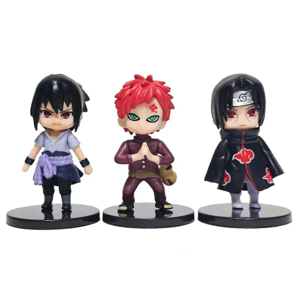 12pcs/Set Anime Q Version Naruto Shippuden Hinata Sasuke Itachi Kakashi Gaara Figure PVC Figures Toys Dolls Kid Christmas Gifts