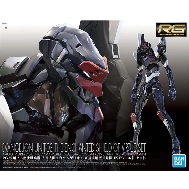 Bandai Evangelion Model Kit RG EVA Unit 00 02 Mark 06 03 Action Figure Building Kit Collectibles Anime Figures Toys For Boy Gift