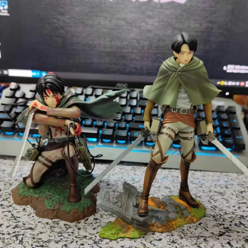 Attack On Titan Mikasa Ackerman Levi Figure Artfx J Ackerman Renewal Battle Damage Anime Model Toys Doll Christmas Gift Toy