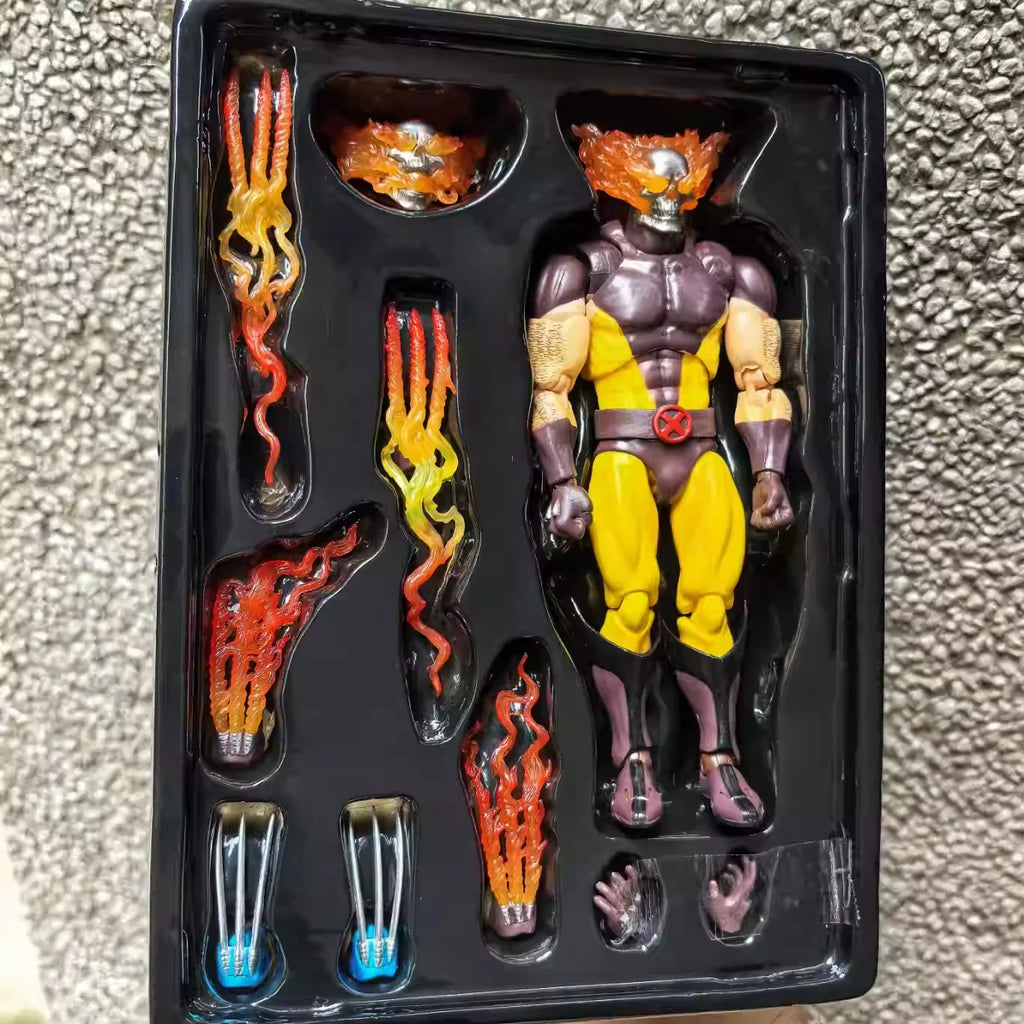 Ct Toys Wolverine Hellverine Figures Hot Mafex 096 X-Men Hell's Fire Action Figurine PVC Statue Collection Model Decor Gift Toy