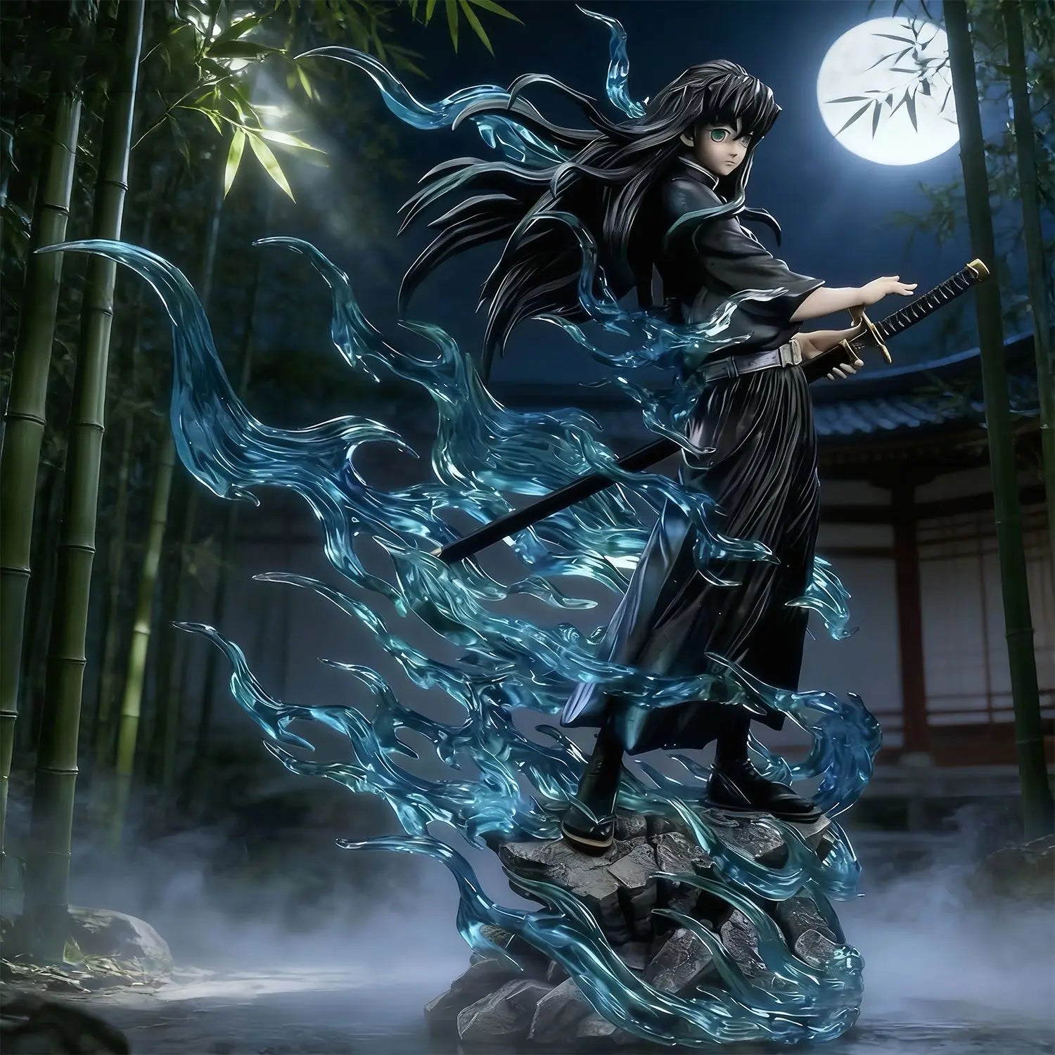 Muichiro Tokito Sun-pillar Demon Slayer Animefigurine 9.84Inch/25cm PVC can be move be Favorites Combat stance Toys Gifts
