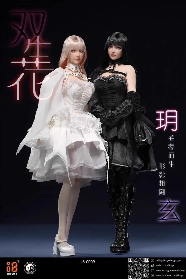 I8TOYS 1/6 Soldier Twin Flower Xuan I8-C009-X & Yue I8-C009-Y Head Carving Clothing Set Fit 12'' Action Figures In Stock