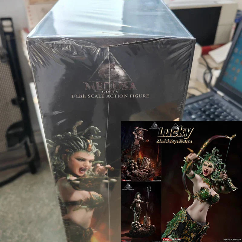 TBLeague PL2024-227 Schlangen-Schwanz-Version 1/12 Medusa weibliche Monster Actionfigur Kampfgeschädigte Plattform Ornament 6 Zoll Soldat