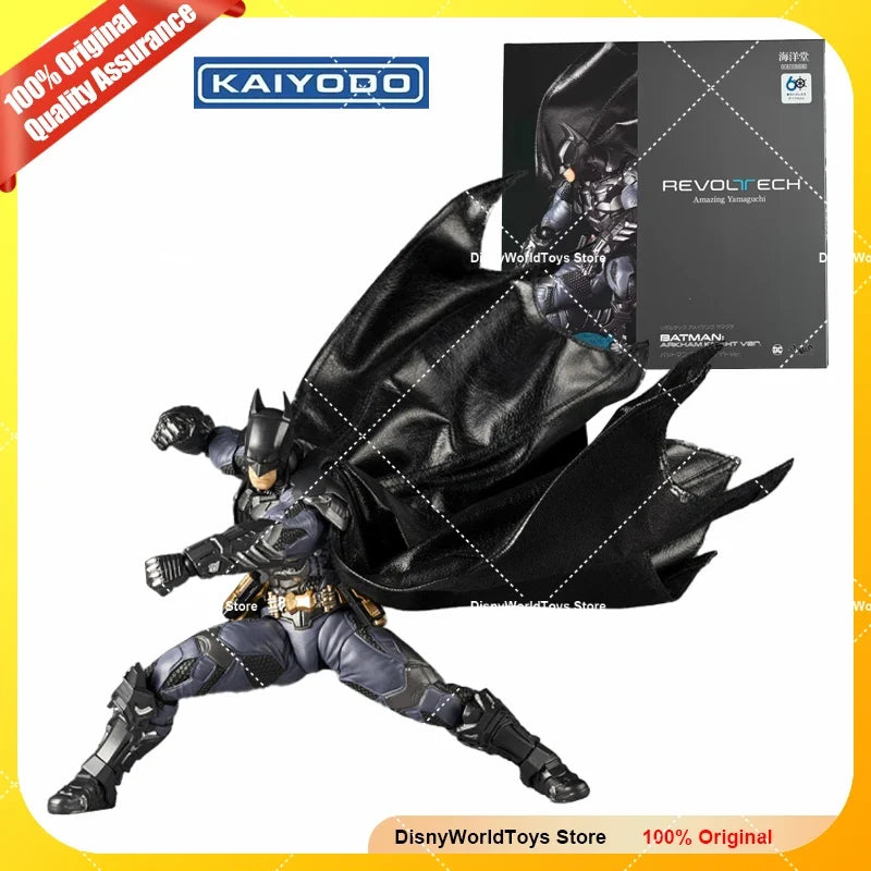 100% Original Kaiyodo Batman Arkham Knight Amazing Yamaguchi Revoltech NR038 Batman Genuine In Stock Figure Model Toys