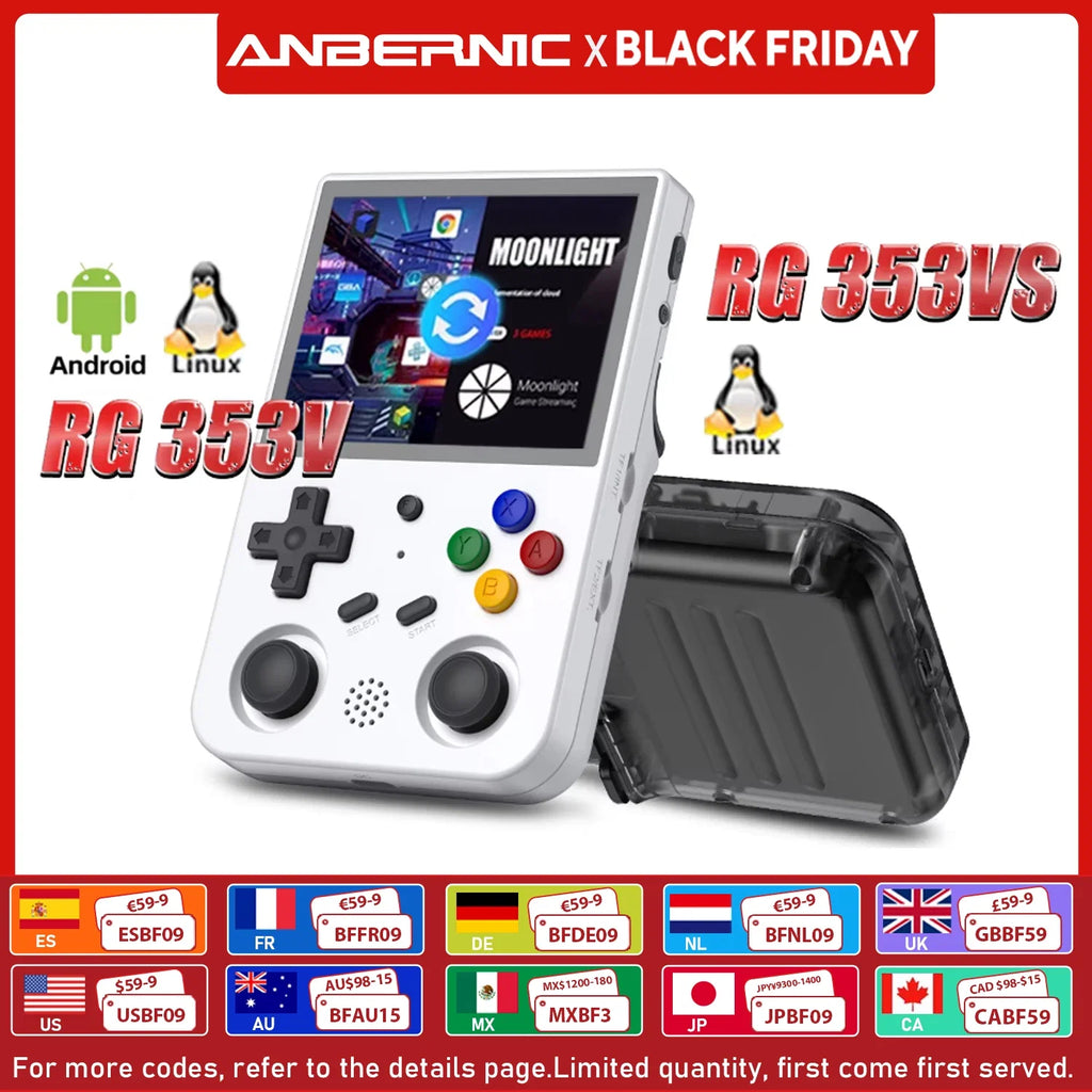 ANBERNIC RG353V RG353VS Retro Games RK3566 3.5INCH 640*480 Handheld Game Console Emulator LINUX Children's Gifts