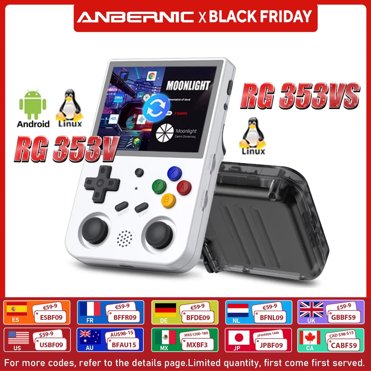 ANBERNIC RG353V RG353VS Retro Games RK3566 3.5INCH 640*480 Handheld Game Console Emulator LINUX Children's Gifts