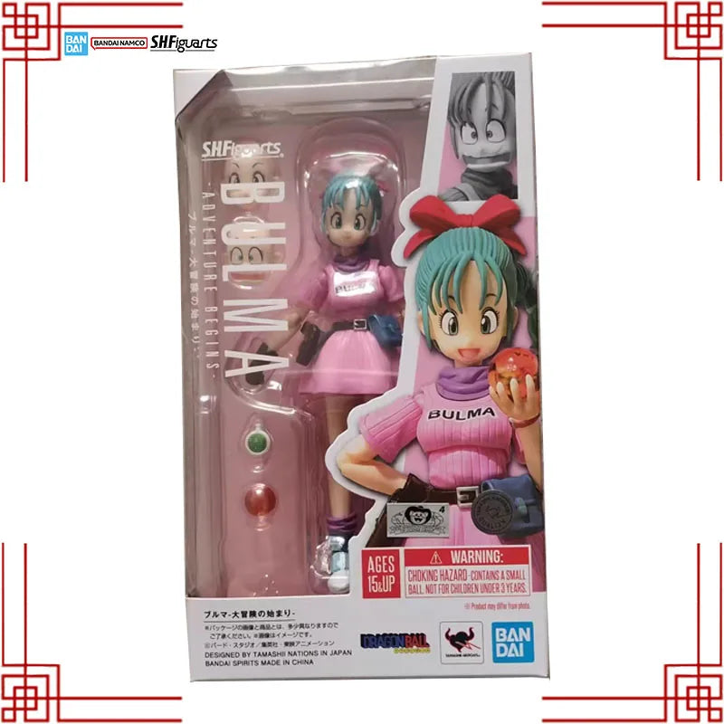 Bandai S.H.Figuarts Dragon Ball Model Kit Genuine SHF Bulma Adventure Begins Anime Action Figure for Kids Toys Christmas Gifts