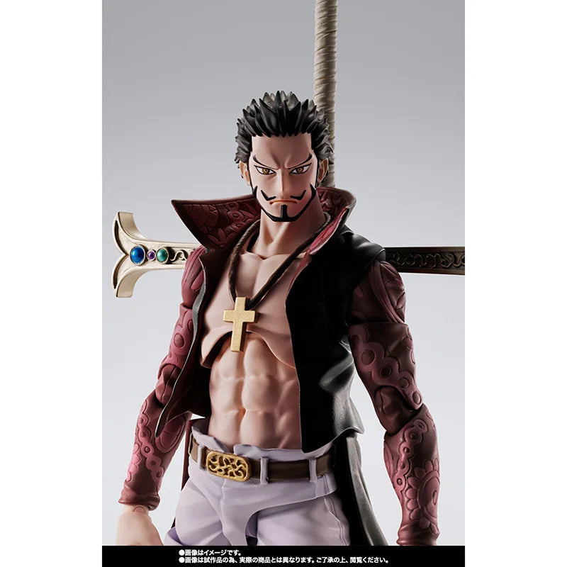 Original Bandai S.H.Figuarts Shf One Piece Dracule Mihawk Hawk Eye  In Stock Anime Action Collection Figures Model Toys