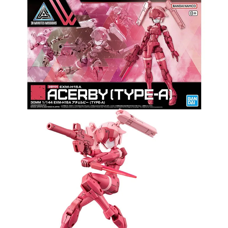 Bandai Genuine 30MM EXM-H15 Acerby [TYPE-A-B-C-D-E] Anime Action Figure Collectible Assembly Model Toys Ornaments Gift Children