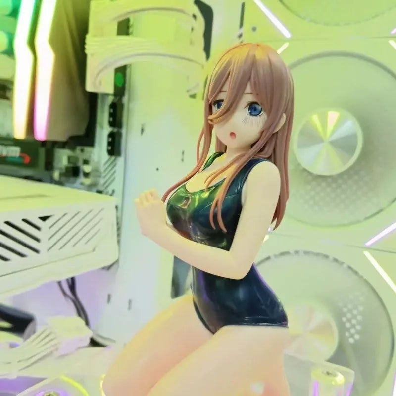 The Quintessential Quintuplets Nakano Miku School Swimwear kneeling eroticism Static Collection Model PVC Doll Toys Fans Gift