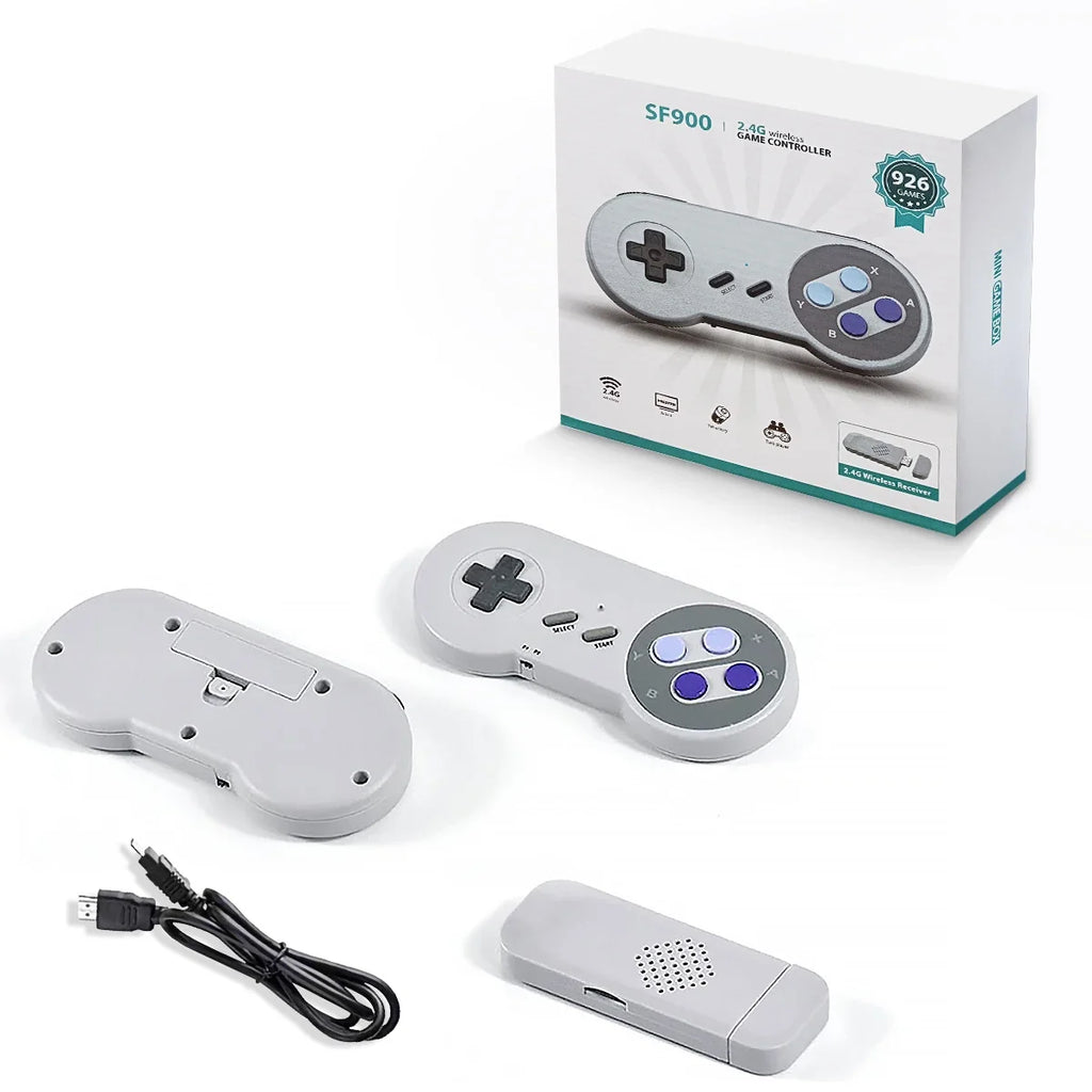 SF900 Retro Game Console Wireless Dual Gamepad Video Gaming Console HD Output 5000 Classical Game Children Gifts