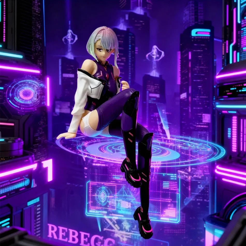 Edgerunners Anime Figurines -Cyberpunk Style  Lucy  Sitting Poses | Street Samurai Desktop Model Toys, Fan Collection