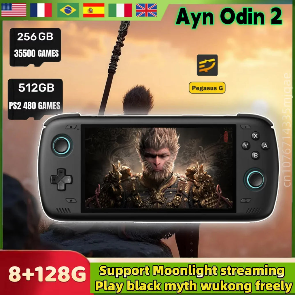 Ayn Odin 2  Retro Handheld Video Player Game Console 6Inch Touch Screen  Android13 8G+128G wukong black myth PSP PS2 480Game