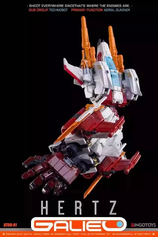 Transformation Toys BINGOTOY BT08 BT-08 HERTZ Computing King Member Steel Whip Cyberpunk Style Fighter Action Figures Model