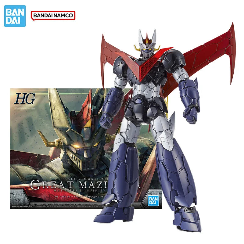 Bandai Original Genuine Figure Mazinger Z Model Kit Anime Figures HG 1/144 Great Mazinger Collection Action Figure Model Toys