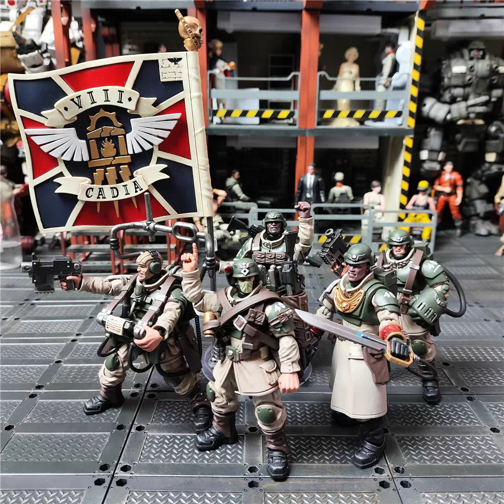 【In stock】JOYTOY Warhammer 40K Astra Militarum Cadian Command Team 1/18Action Figure Soldier Action Model Art Toy Gift