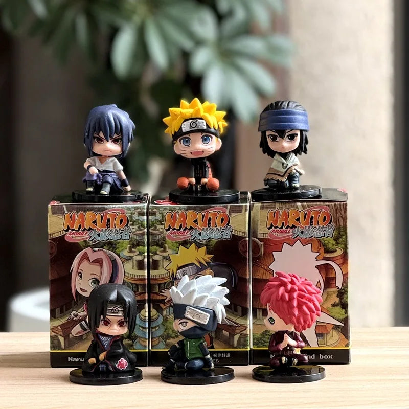 Naruto hand-made blind box, full set of Q version Naruto Sasuke Kakashi, I love Luo cartoon ornaments doll birthday gift anime