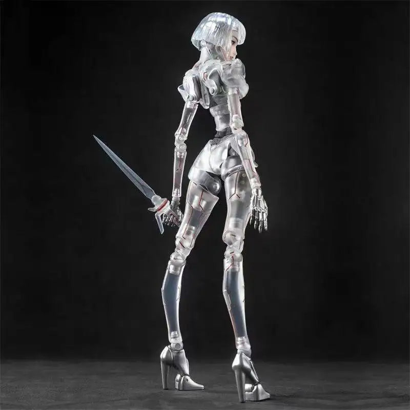 New Guke 1/12 Scale Women Soldier Robot Agent C1 Action Figure Model Transparent Skeleton Full Set 6-Inches Collection Toys Gift