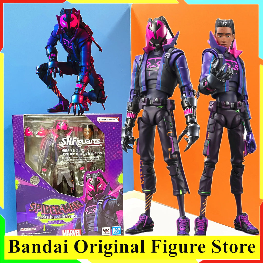 Original BANDAI S.H.Figuarts Spider Man Across the Spider-Verse Miles G. Morales Action Figure Toys Anime PVC Model Collection