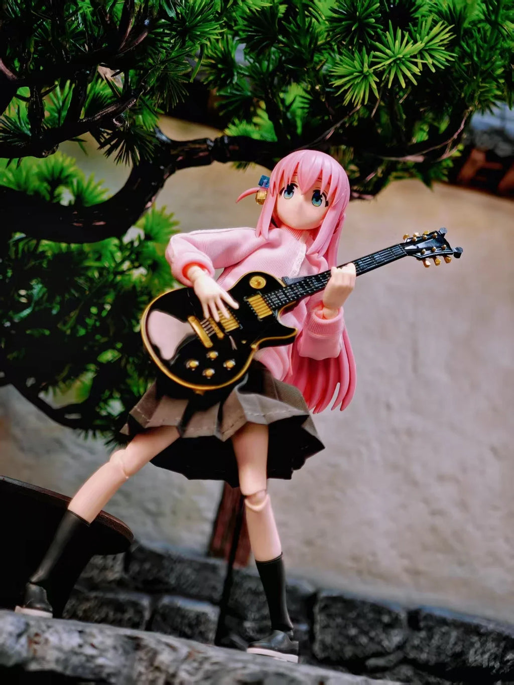 New Stock 1/12 Scale Female Soldier Boki Lonely Rock Clothes Pink Skirt Pants Set For 6in Figma Action Figure Toy
