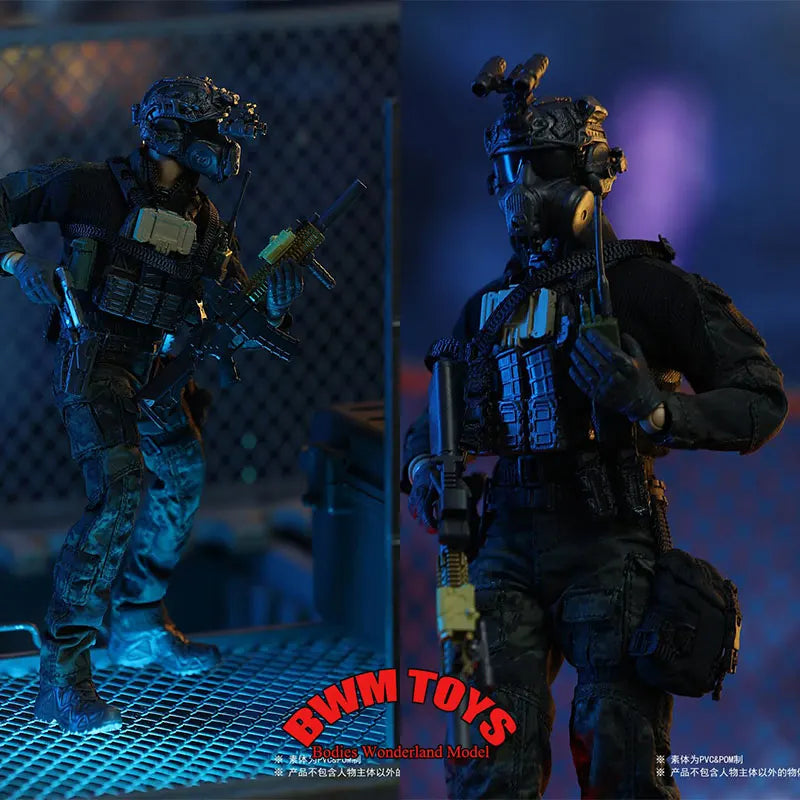 Auf Lager HASUKI SA01 1/12 Maßstab Männlicher Soldat Black Ops SALVO Serie Unbekannter Operator 6 Zoll Actionfigur Puppen-Sammlung