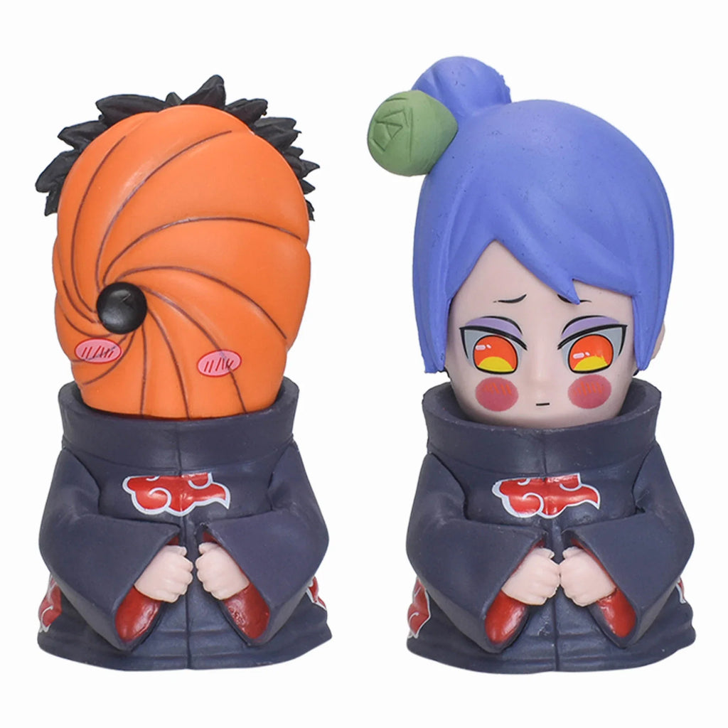 6Pcs/set Naruto Amine figure Shippuden  Action Figures Q Version Cute Akatsuki Itachi Pain Obito Model Doll Collection Toys Gift