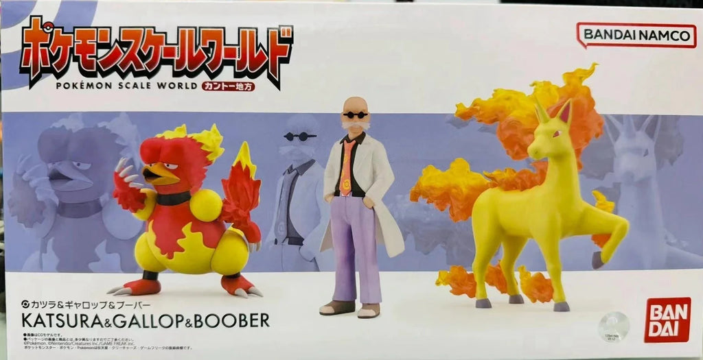 In Stock BANDAI Original Pokemon SCALE WORLD Kanto Region Blaine Rapidash Magmar Anime Figures Toys Gift Collectible Model
