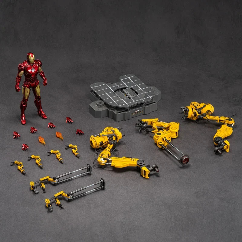 Original Disney Marvel Iron Man MK3 Can Emit Light Model 1:5 Desktop Ornament MK4 Assembled Figurine Set for Boys' Birthday Gift
