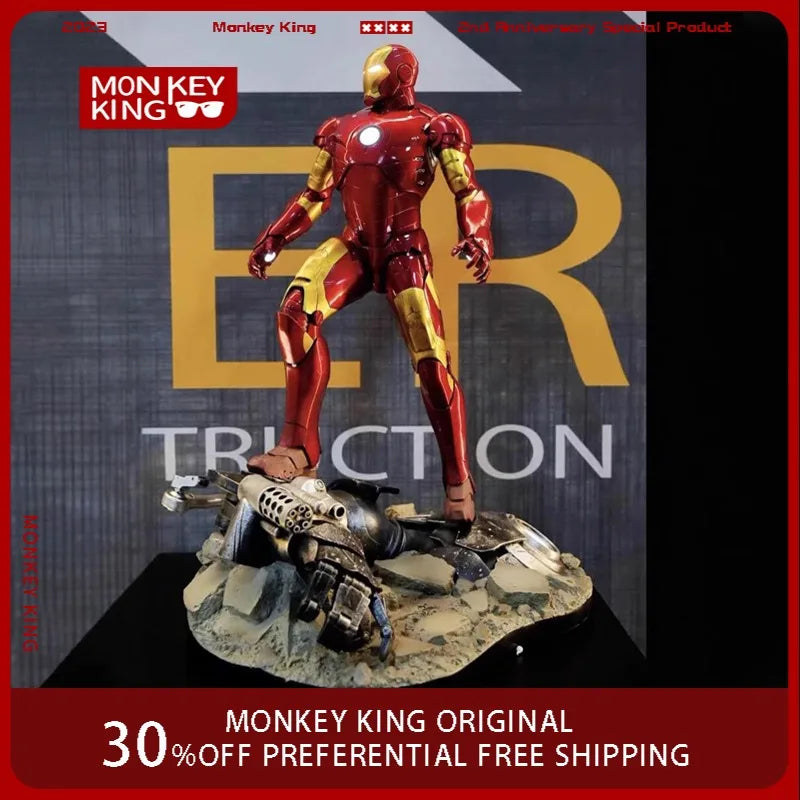 1/4 The Avengers Figure  Iron Man Can Glow GK Anime Collection Model Desktop Ornament Decorations Holiday Gifts Children Toys