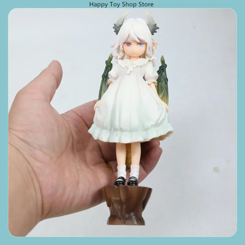 18.8cm Angry Dragon Girl White Standing Pose Anime Figure Model Statue