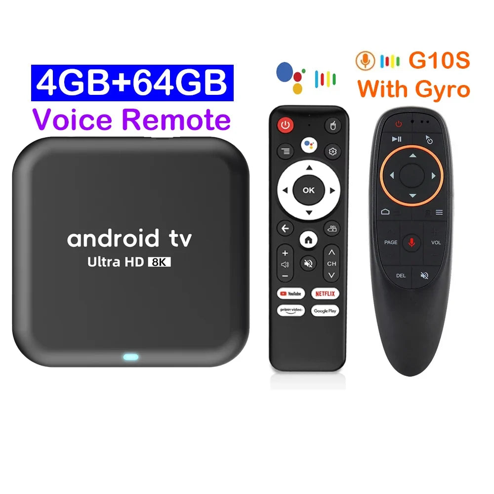 Q18 TV Box Android 14 RK3518 Wifi6 Media Player Google Assistant Dual Wifi 5G Netflix 8GB 128GB Media Player Fast Smart TV Box