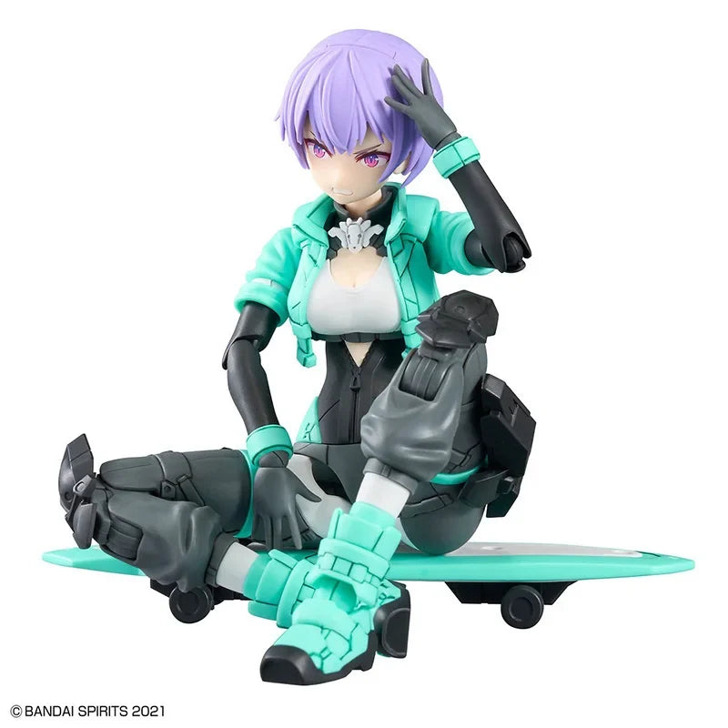 Bandai 30MS Genuine Model Kit 30MS SIS-V00 Rydira [Color A] Skateboard Clothing Action Figure Joints Movable Model Toys Gifts