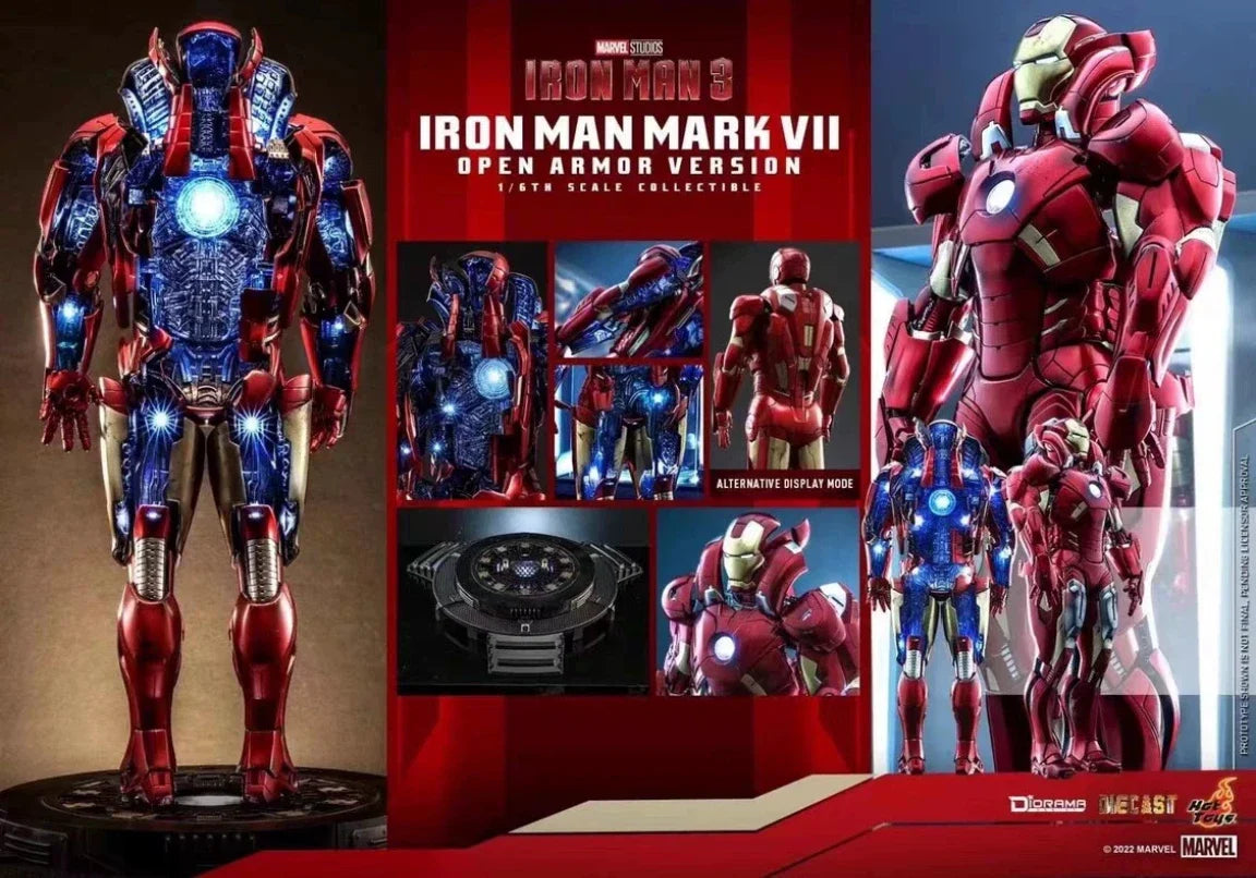 New Original Hot Toys Marvel IRON MAN MARK 7 OPEN ARMOR VERSION DS004 Action Figures Toys Gifts Collection