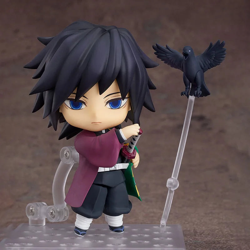 10CM Anime Demon Slayer Kimetsu No Yaiba Tomioka Giyuu Action Figures Q Version PVC Joint replaceable Figure Model Toy Gift
