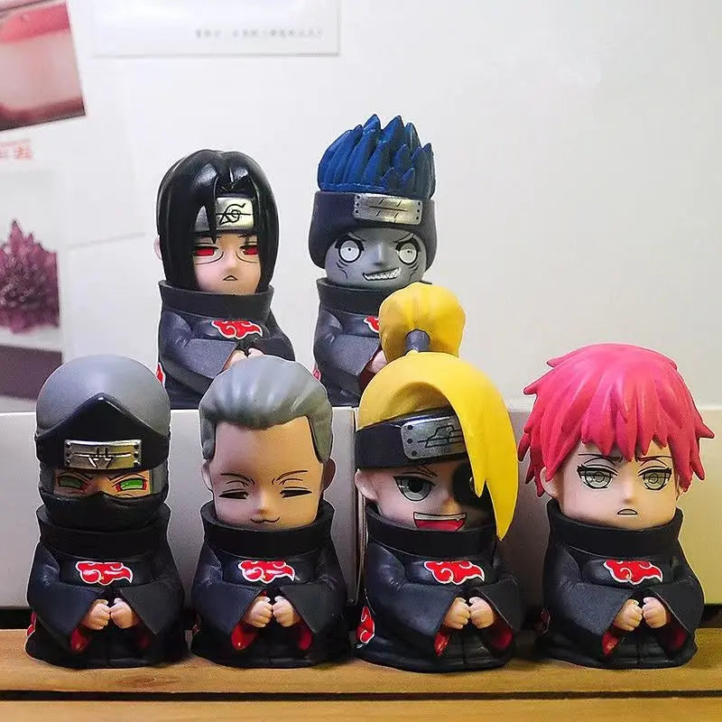 6Pcs/set Naruto Amine figure Shippuden  Action Figures Q Version Cute Akatsuki Itachi Pain Obito Model Doll Collection Toys Gift